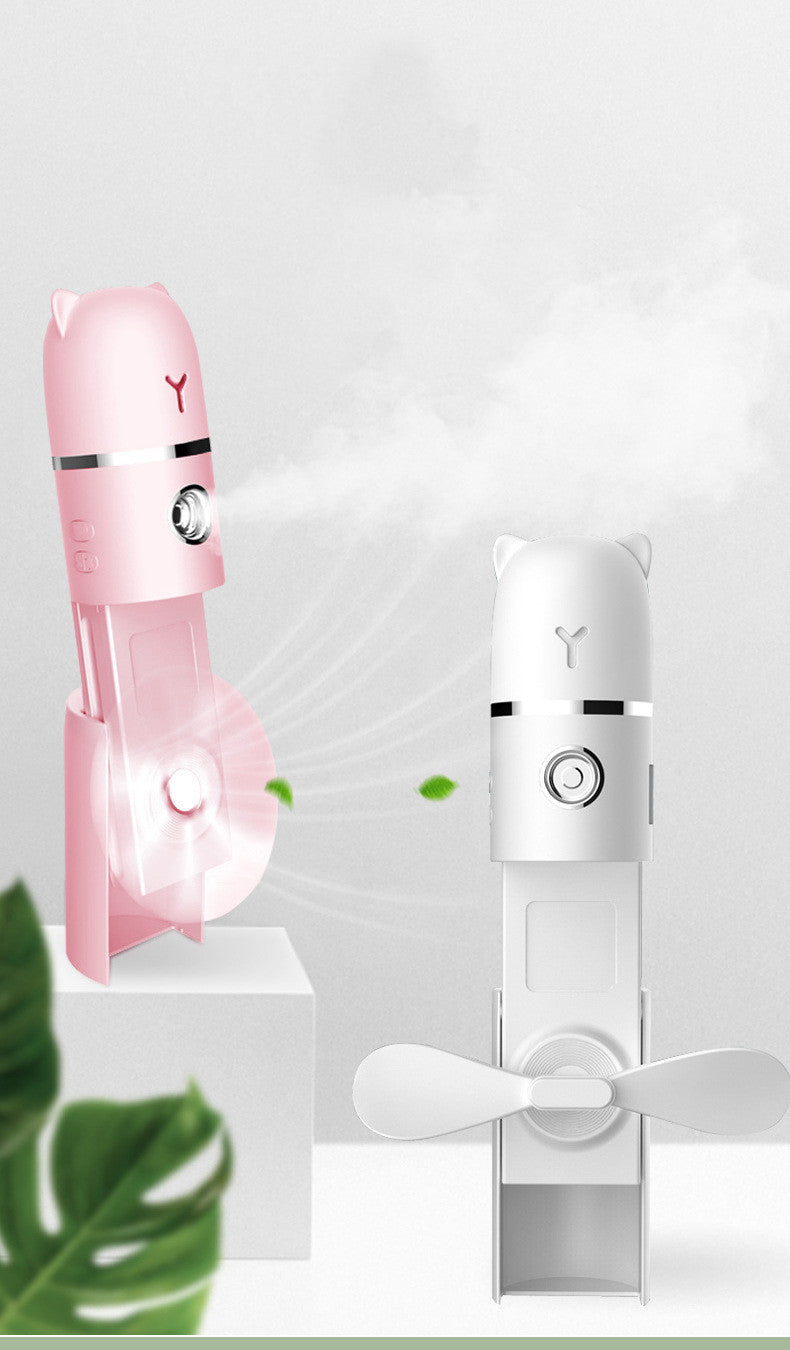 Portable USB Rechargeable Mist Spray Fan (Multi-Function)