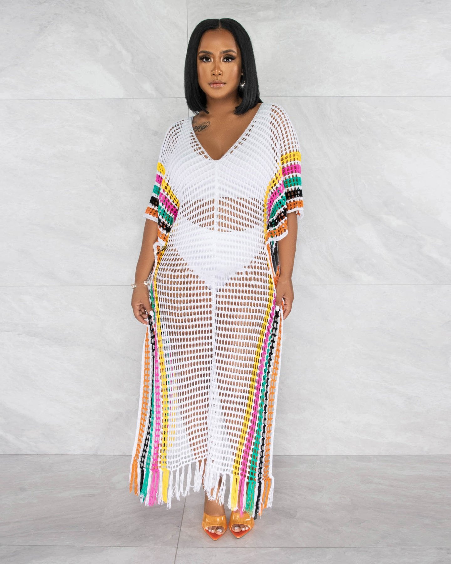 Crochet Tassel colorful Beach Maxi dress
