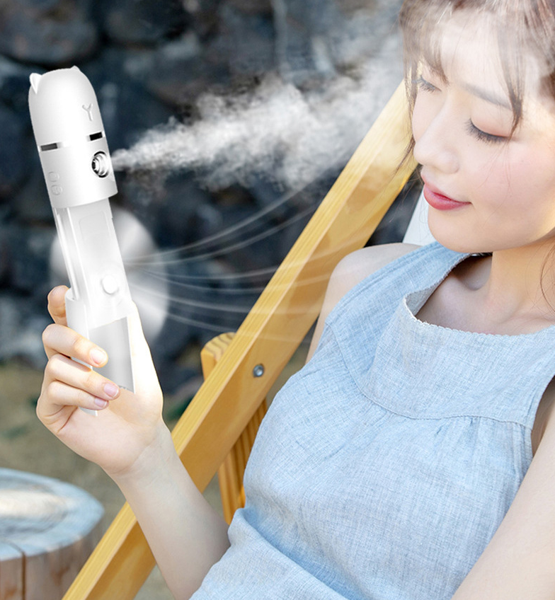 Portable USB Rechargeable Mist Spray Fan (Multi-Function)
